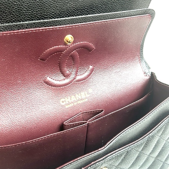 Chanel Small Classic Black Grained Calfskin & Gold-Tone Metal Handbag - Picture 12 of 16